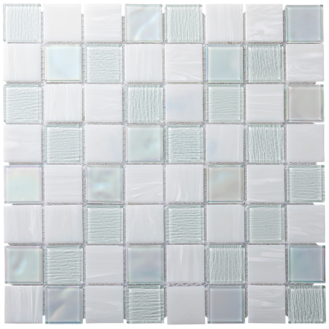 ガラスモザイク　ホワイトパール